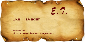 Eke Tivadar névjegykártya